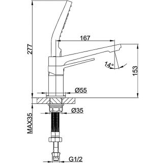 Смеситель на борт ванны Frap H61 F1161 хром